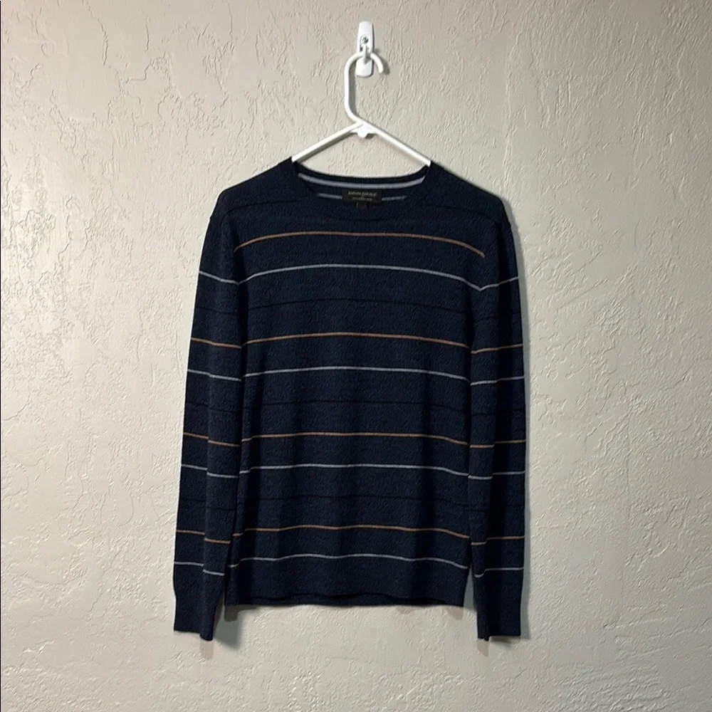 Banana Republic Factory Blue and Orange Crewneck Sweater Wool Merino Size S
